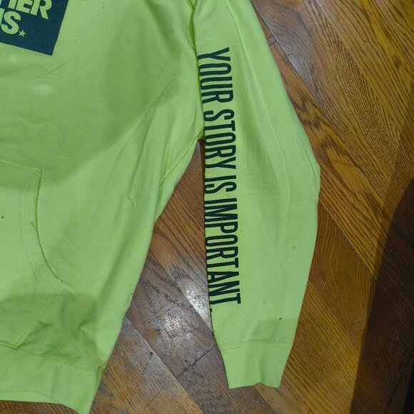 TWLOHA- neon yellow hoodie- Hope is Real. Help Is Real, Your Story is Important - Picture 3 of 9